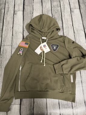 NWT Women’s Nike Las Vegas Raiders Salute To Service Hoodie Dri Fit Medium Olive